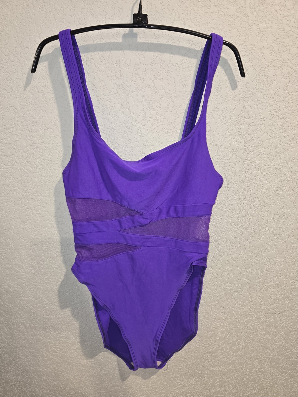 Vintage Anne Cole Collection Purple Mesh Inset One-Piece Swimsuit - Women's Size